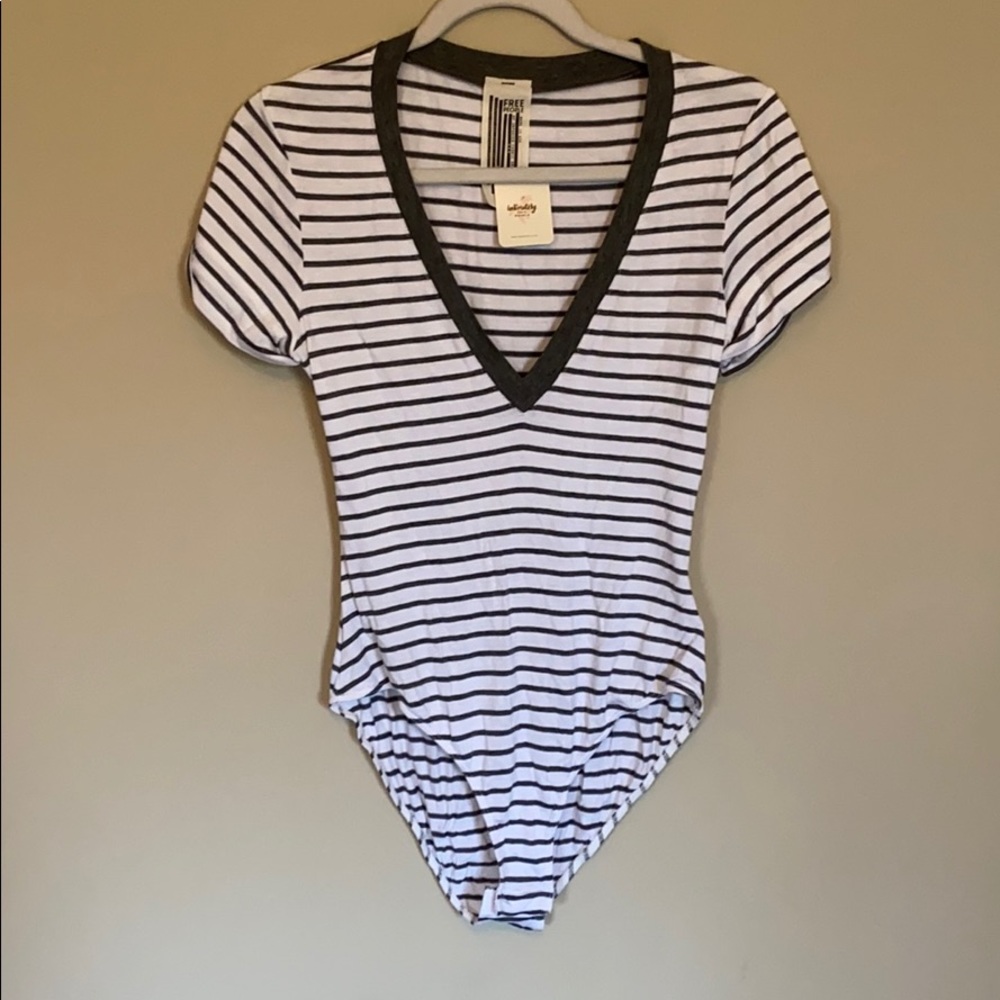 Free People Striped bodysuit
